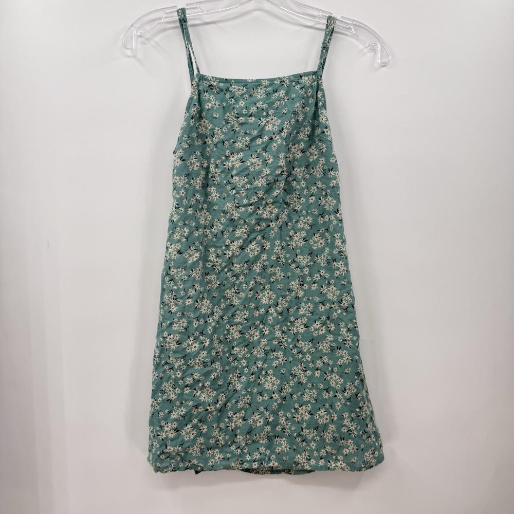 American Eagle AE Woman's Tie Back Dress Floral Mini Size XS Green